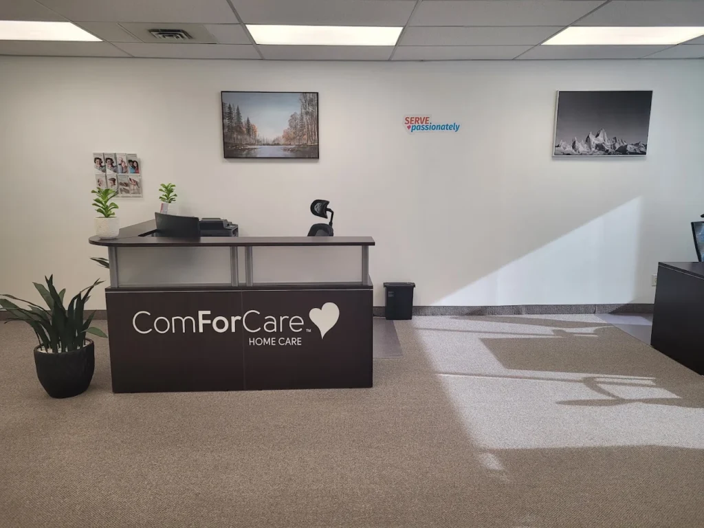 ComForCare Home Care caregiver supporting a senior with in-home care in Calgary
