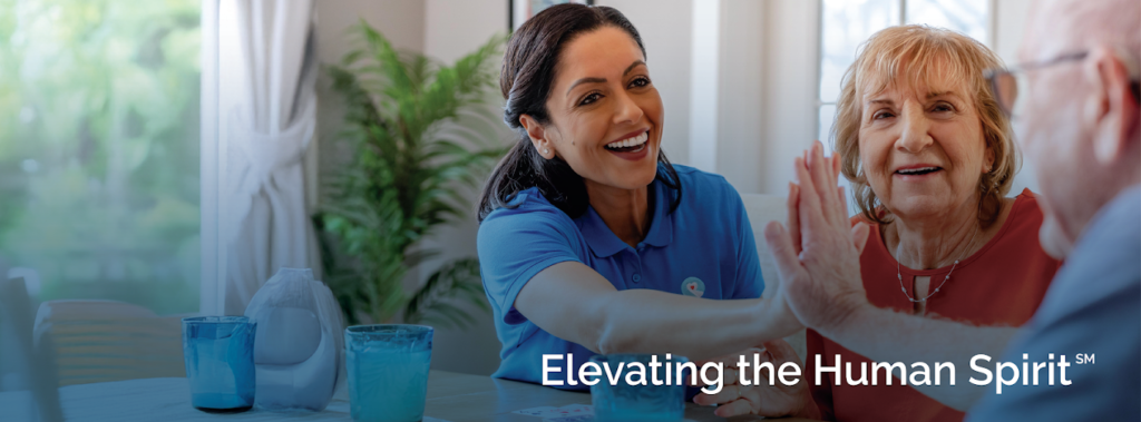 Comfort Keepers Home Care caregiver supporting a senior with in-home care in Calgary