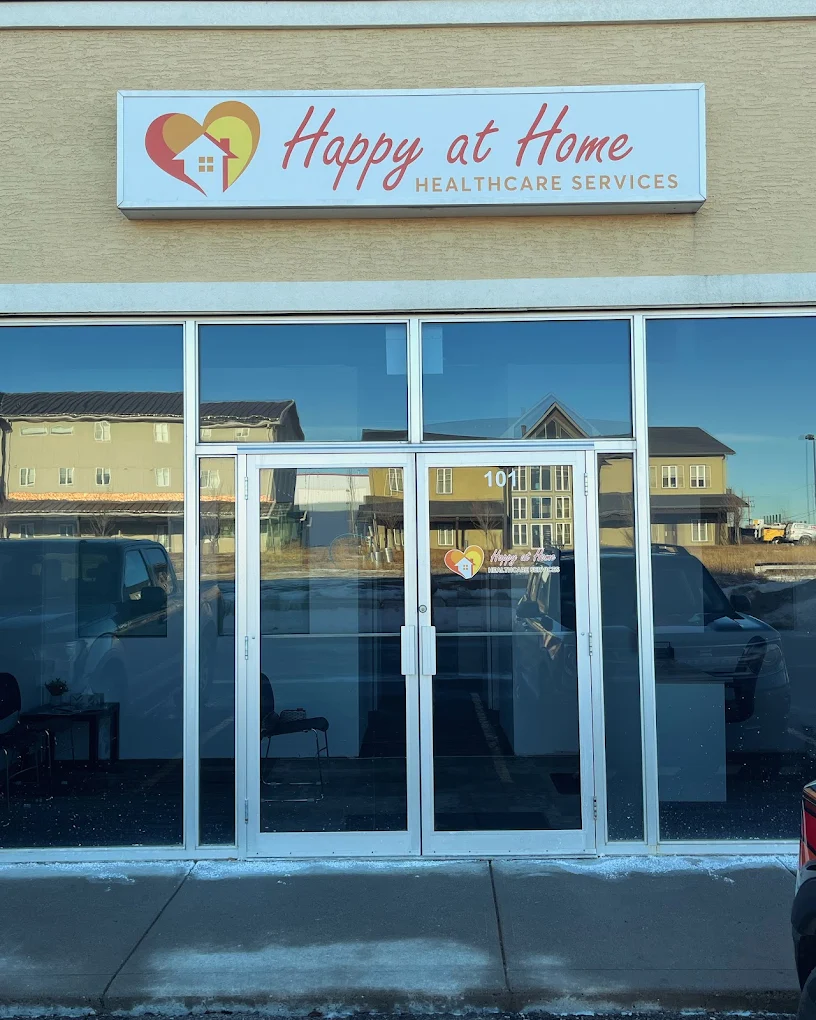 Happy at Home Healthcare Services caregiver assisting an older adult in Calgary